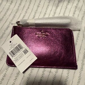 Coach Lucy Dark Raspberry Metallic Wristlet